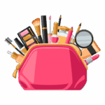 Makeup bag of beauty products